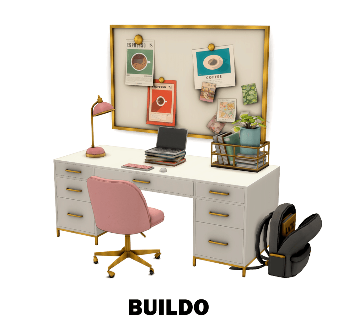 Скриншот мода Набор для офиса Light luxury studyroom set